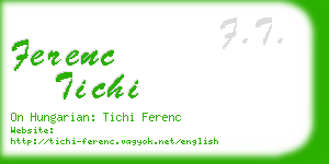 ferenc tichi business card